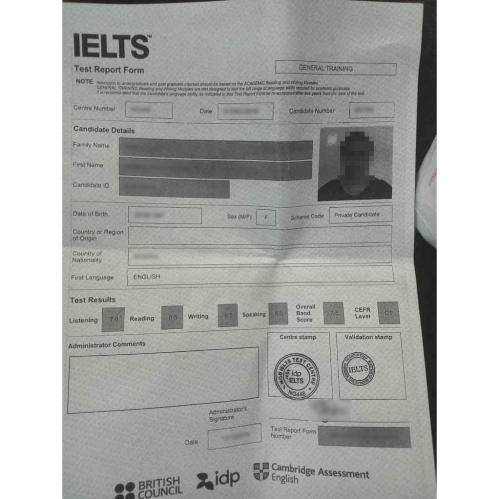 IELTS-TOEFL-PTE certificates